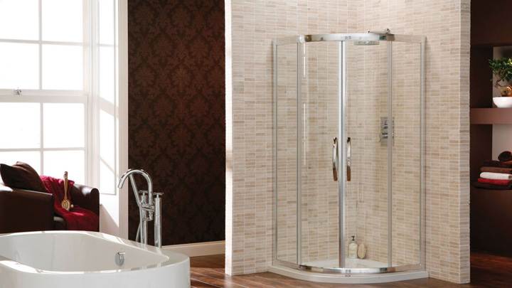 White Bathtub And Brown Background And Floor Design